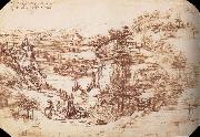LEONARDO da Vinci Landscape in the Arnotal oil painting picture wholesale